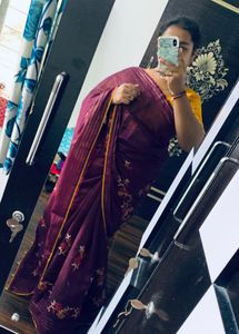 Beautiful Flower Work Saree💜