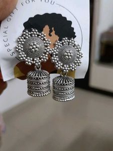 Silver Hoop jumka Combo