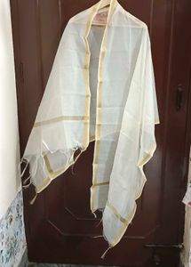 Cream And Green Kurta Set