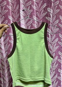 Green &amp; Brown Ringer Tank