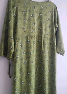 Vintage Green Print Anarkali Kurta