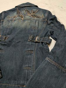 ✨Designer -style Double- Breasted denim jacket ✨