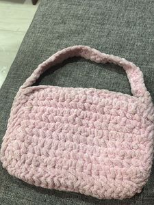 Pink Wool Handbag.