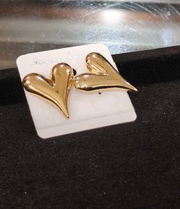 Heart Shape Gold Toned Earrings