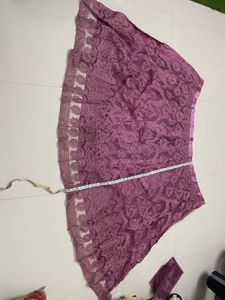 Mauve Embroidered Lehenga Choli Set