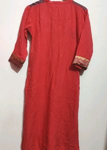 Coral &amp; Brown Kurta Plazo For 32 Bust