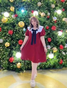 maroon cutecore dress🍎🤍🧺🫧🍄