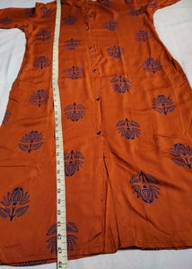 Orange Printed Kurta