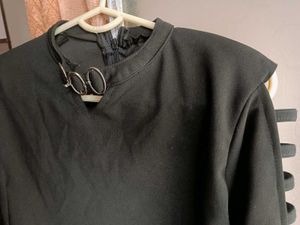 Black Cutout Sleeve Top