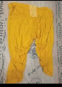 Yellow Ethnic Bottom women shalwar lilen