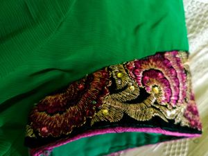 Beautiful Green Colour Saree💚🌹