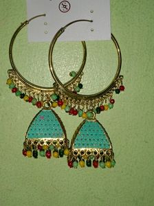 Multicolor Earring With Jhumki