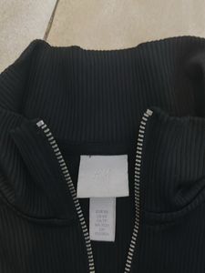 H&amp;M Black Zip-Up Top