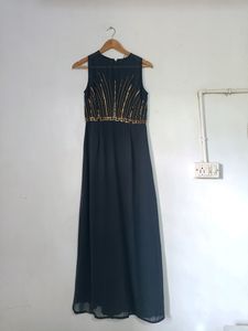 Black Dress With Gold Work