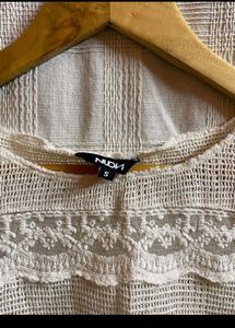 NUON Blouse Crochet &amp; Lace Off White