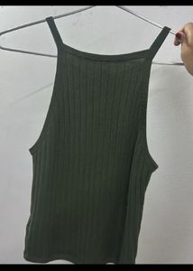 H&amp;M Green Ribbed Tank