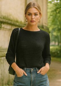 Pinterest Black Knit Top  A