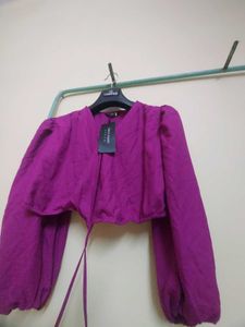 Pink Tie-Front Crop Top