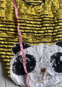 Funky Panda Sequin Ruffle Oversize Top