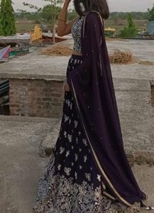 Wine Wedding Look Only Lehnga