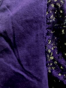 Purple Lace Sleeve Blouse