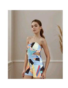 Chic Geometric Print Romper