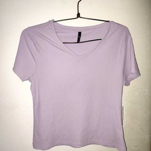 Lavender V-Neck Top