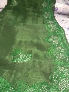 Elegant Green Embellished Saree