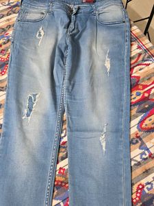 Distressed Light Wash Jeans