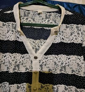 Striped Lace Blouse