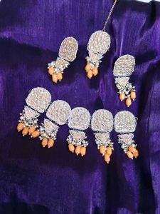 Orange &amp; Golden Jewellery Set