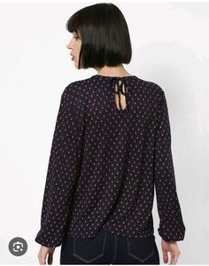Stylish Navy Print Top