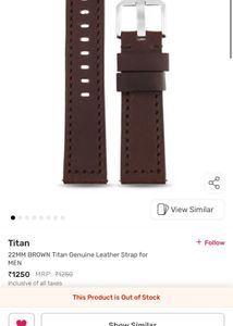 Titan genuine Leather Watch Strap 22mm