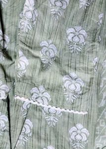 Floral Print Cotton Kurta Set with Mirror Detail