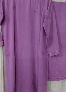 Lavender lucknowi Kurta Set