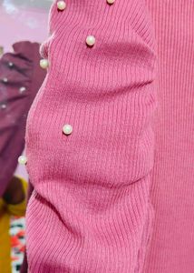 Pink Ribbed Knit Top