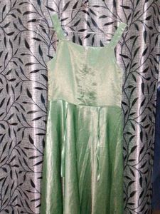 Green Dress with Floral Details