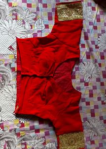 Red Wedding Heavy Stone Work Saree With Blouse