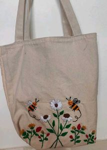 Floral Embroidered Tote