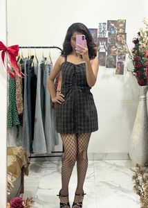 Cute Plaid Romper Checkered Dress