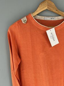 Chic Orange Knit Tunic Sweater