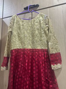 Red Gold Full Length Gown