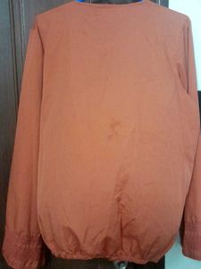 Rust Surplice Neckline Long Sleeve Blouse