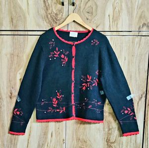 Floral Cardigan Sweater size-36