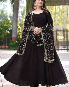 Elegant Black Anarkali Kurta Set