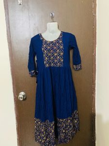 Blue Floral Print Dress
