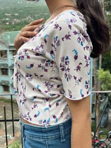 Floral Print Bow Tie Top