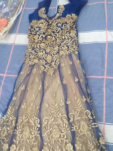Ethnic Wear Blue  Bridal Gowns 7 Layers N et