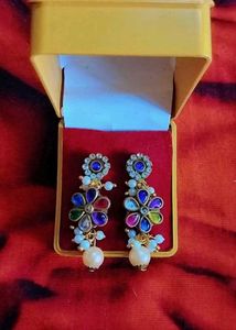 Floral Pearl Drop Earrings