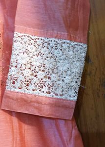 Peach Embroidered Kurti